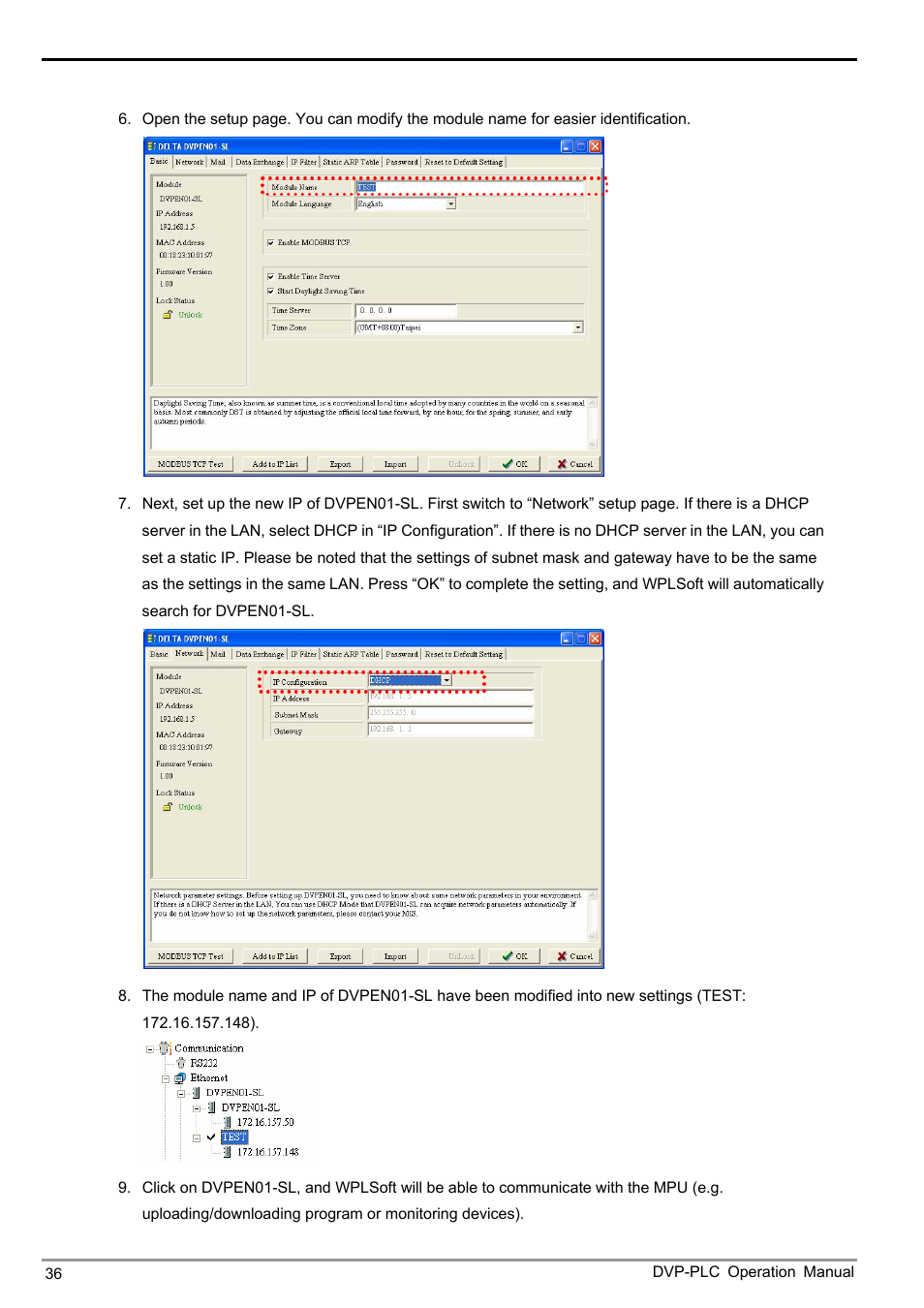 Ethernet communication module dvpen01-sl | Delta DVPEN01-SL User Manual | Page 38 / 58