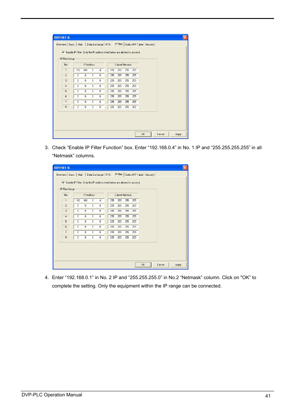 Ethernet communication module dvpen01-sl | Delta DVPEN01-SL User Manual | Page 43 / 58