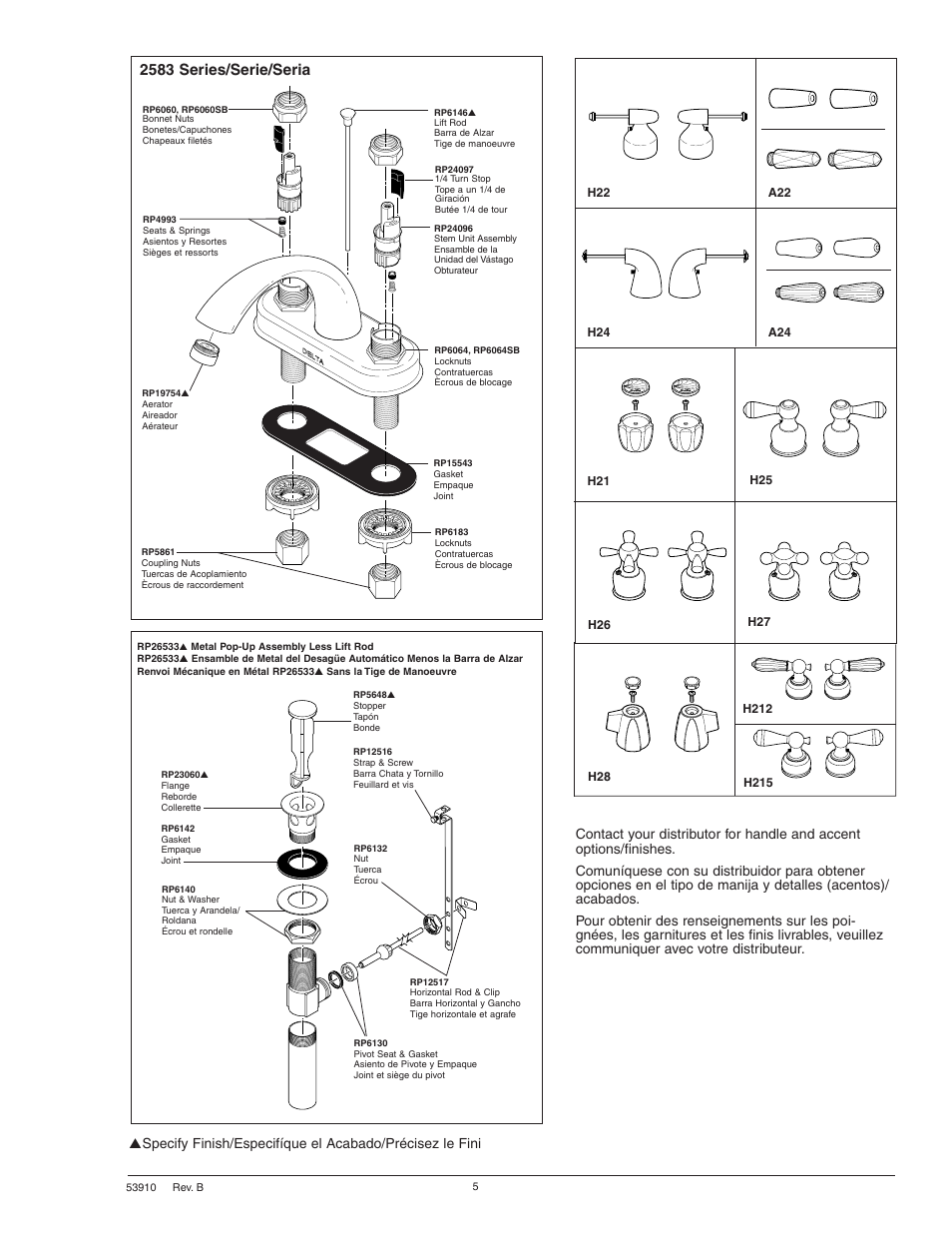 2583 series/serie/seria | Delta 2583 Series User Manual | Page 5 / 6