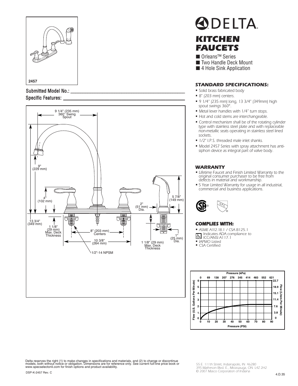 Delta 2457 User Manual | 1 page