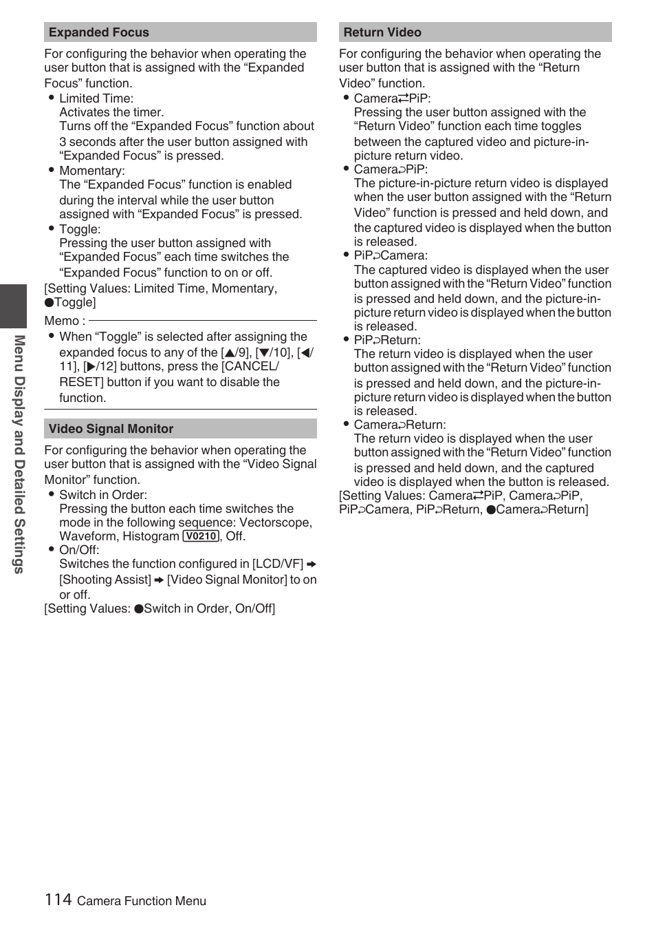 P114 [ expanded focus ] ) | JVC GY-HC900STU 2/3" HD Connected Cam Studio Camcorder (Body Only) User Manual | Page 114 / 236