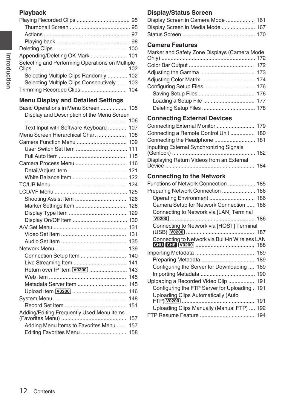 JVC GY-HC900STU 2/3" HD Connected Cam Studio Camcorder (Body Only) User Manual | Page 12 / 236