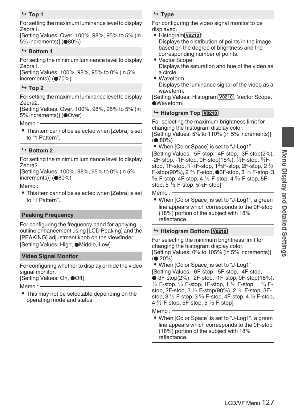 JVC GY-HC900STU 2/3" HD Connected Cam Studio Camcorder (Body Only) User Manual | Page 127 / 236