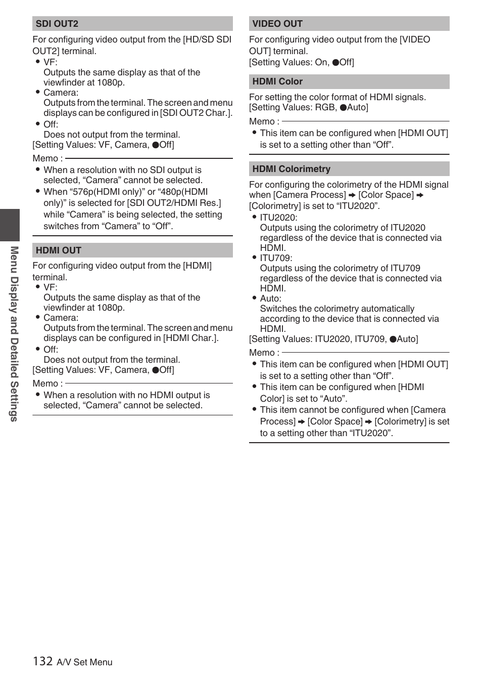 JVC GY-HC900STU 2/3" HD Connected Cam Studio Camcorder (Body Only) User Manual | Page 132 / 236