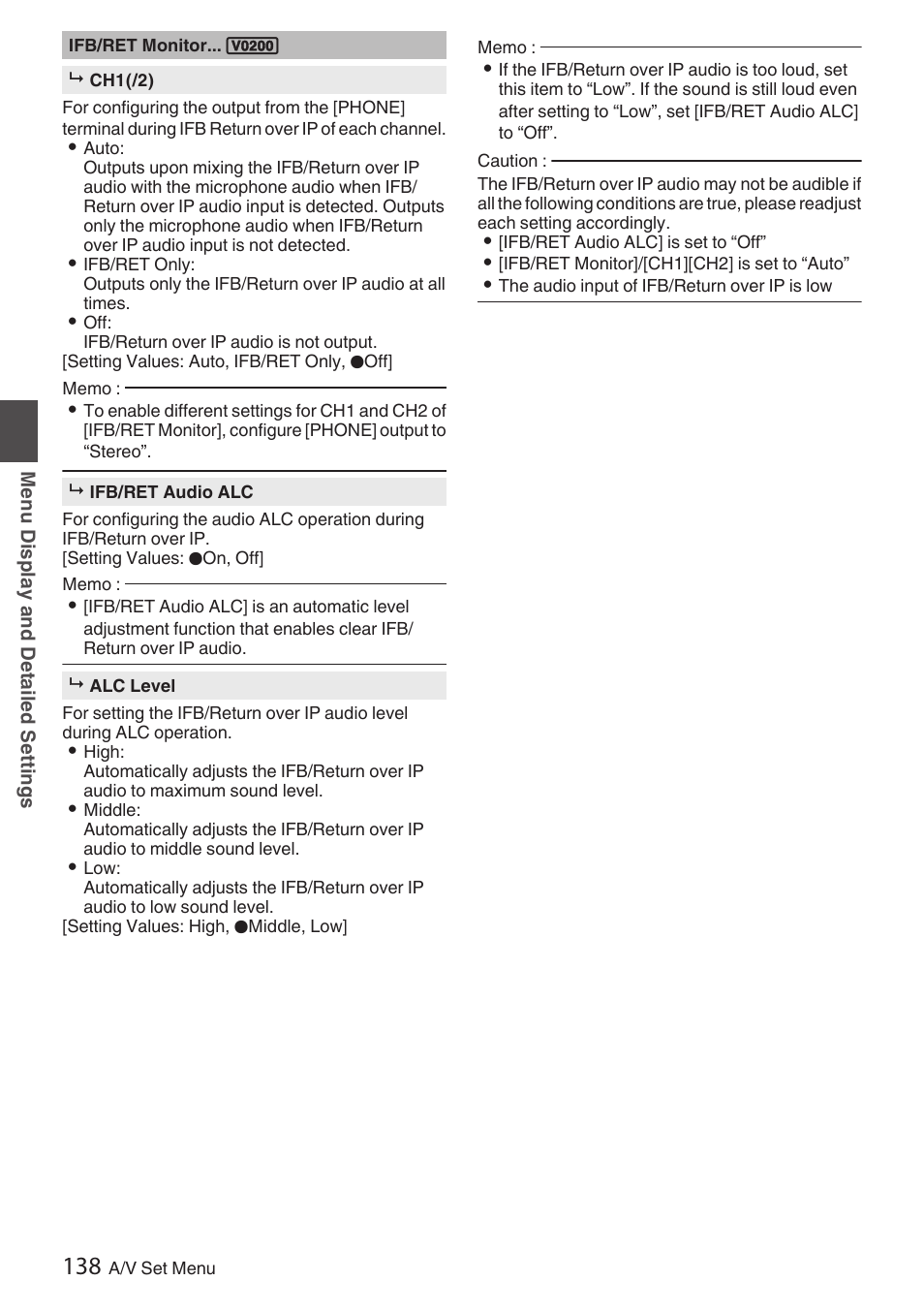 JVC GY-HC900STU 2/3" HD Connected Cam Studio Camcorder (Body Only) User Manual | Page 138 / 236