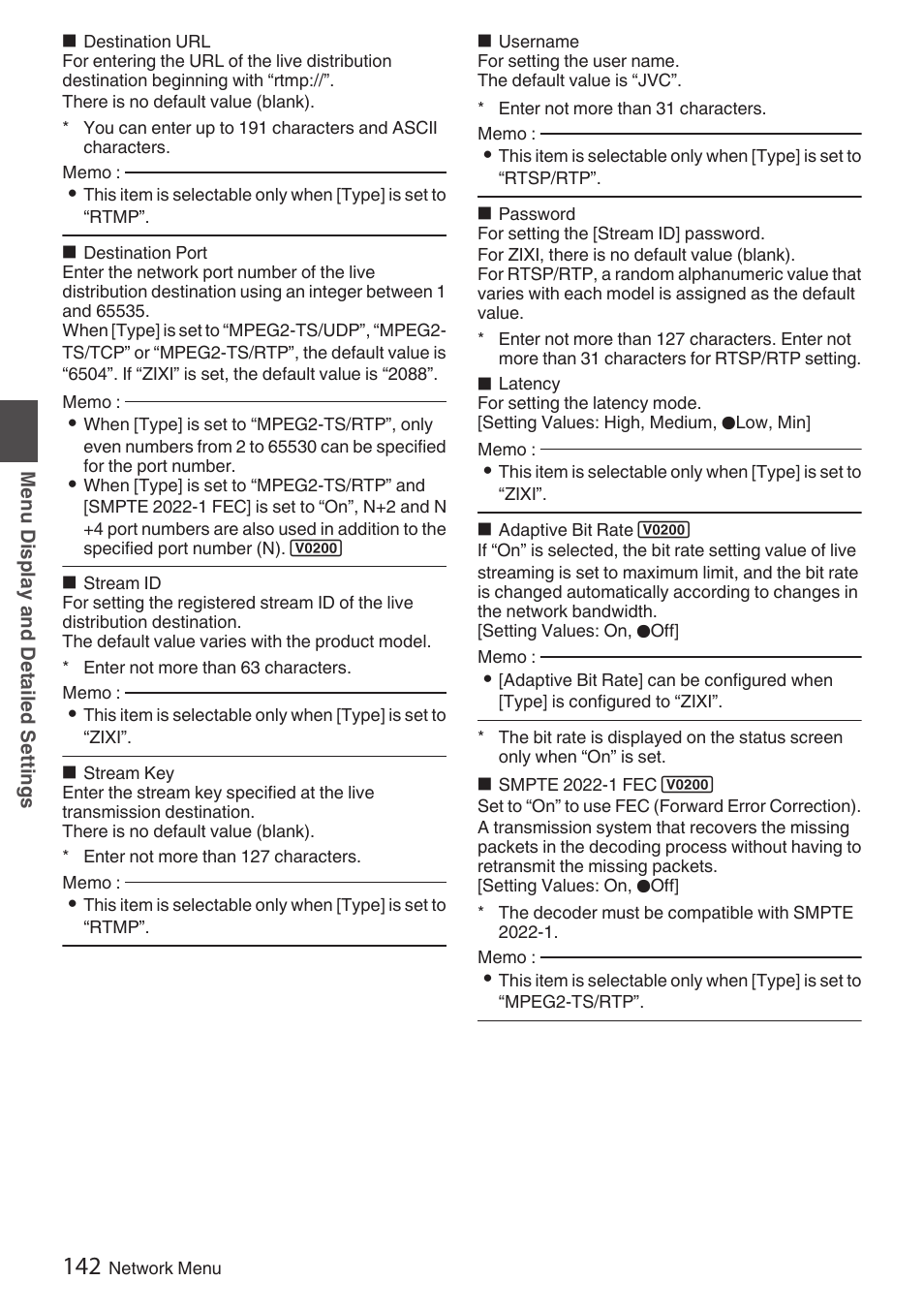 JVC GY-HC900STU 2/3" HD Connected Cam Studio Camcorder (Body Only) User Manual | Page 142 / 236
