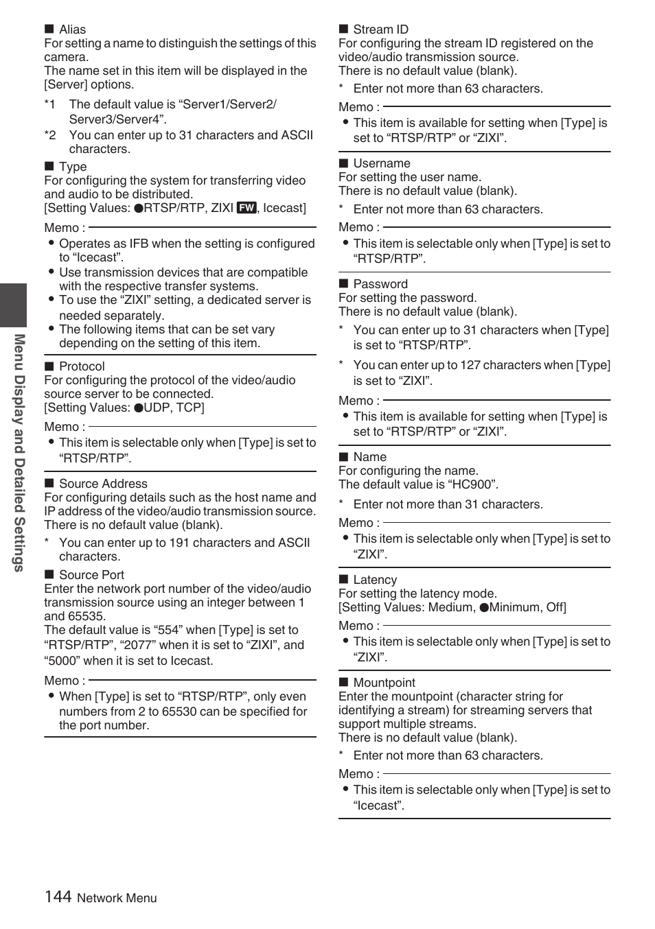 JVC GY-HC900STU 2/3" HD Connected Cam Studio Camcorder (Body Only) User Manual | Page 144 / 236