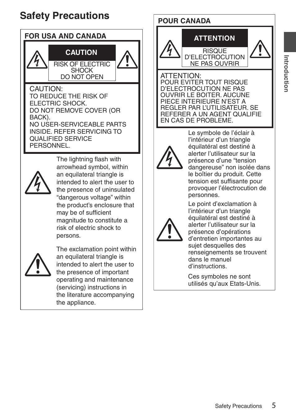 Safety precautions | JVC GY-HC900STU 2/3" HD Connected Cam Studio Camcorder (Body Only) User Manual | Page 5 / 236