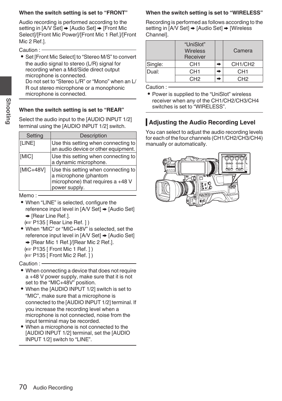JVC GY-HC900STU 2/3" HD Connected Cam Studio Camcorder (Body Only) User Manual | Page 70 / 236