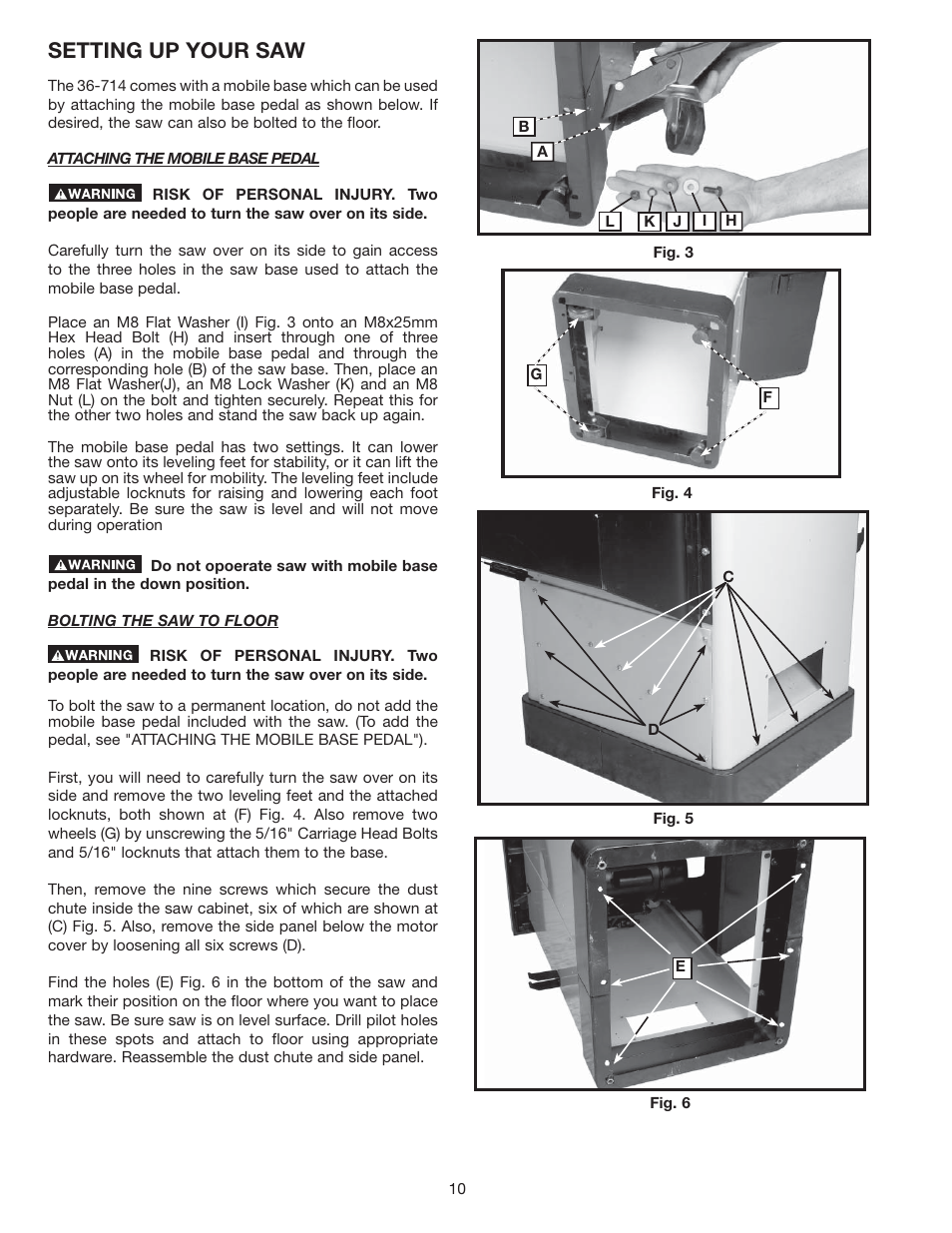 Setting up your saw | Delta 36-714 User Manual | Page 10 / 33