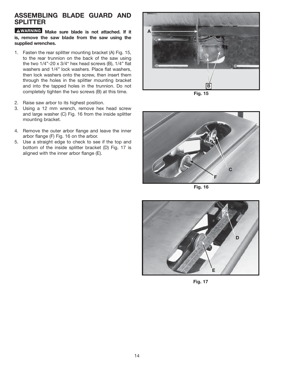 Assembling blade guard and splitter | Delta 36-714 User Manual | Page 14 / 33