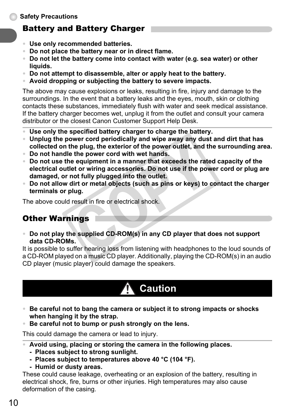 Co py | Canon A3000 IS User Manual | Page 10 / 148