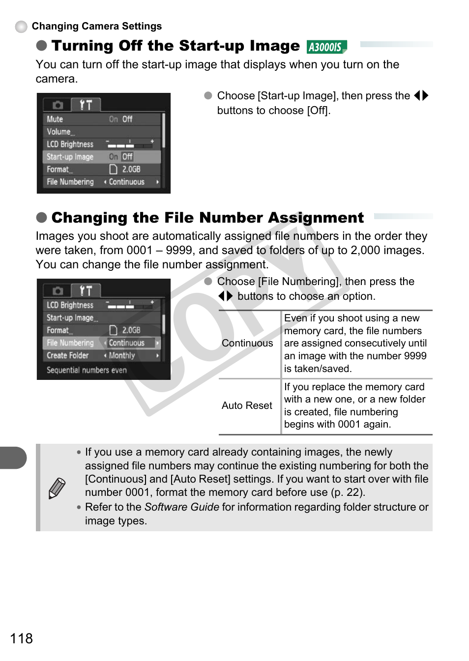 Co py | Canon A3000 IS User Manual | Page 118 / 148