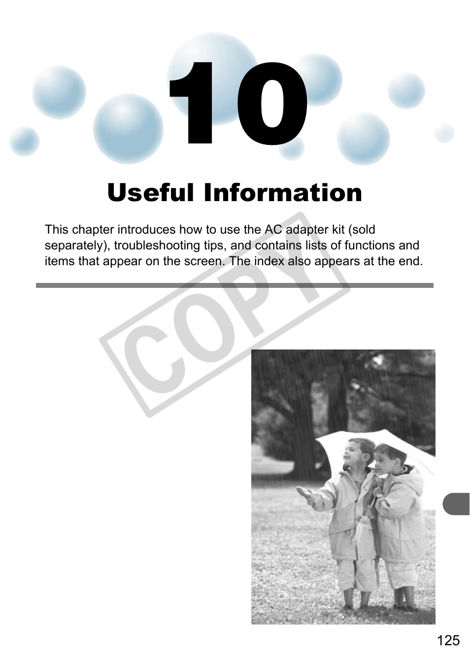 Useful information, Co py | Canon A3000 IS User Manual | Page 125 / 148