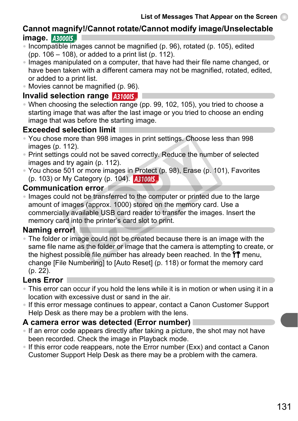 Co py | Canon A3000 IS User Manual | Page 131 / 148