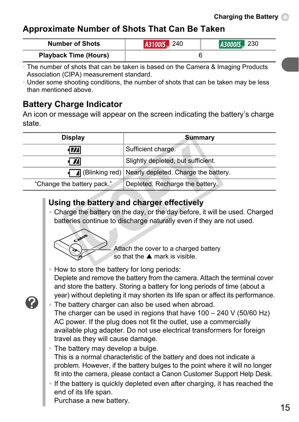 Co py | Canon A3000 IS User Manual | Page 15 / 148