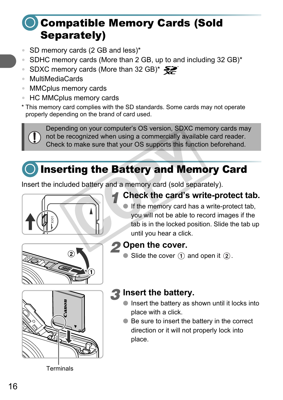 Co py | Canon A3000 IS User Manual | Page 16 / 148