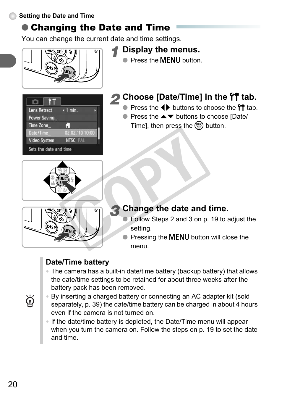 Co py | Canon A3000 IS User Manual | Page 20 / 148