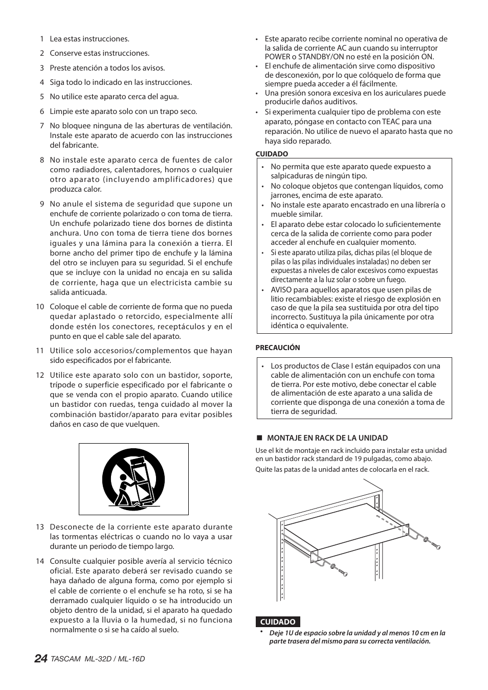 Tascam ML-32D Dante / Analog Converter User Manual | Page 24 / 72