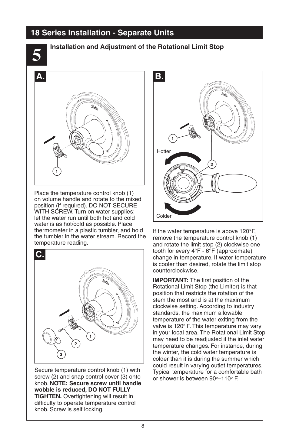 C. a. b, 18 series installation - separate units | Delta 48313 User Manual | Page 10 / 78