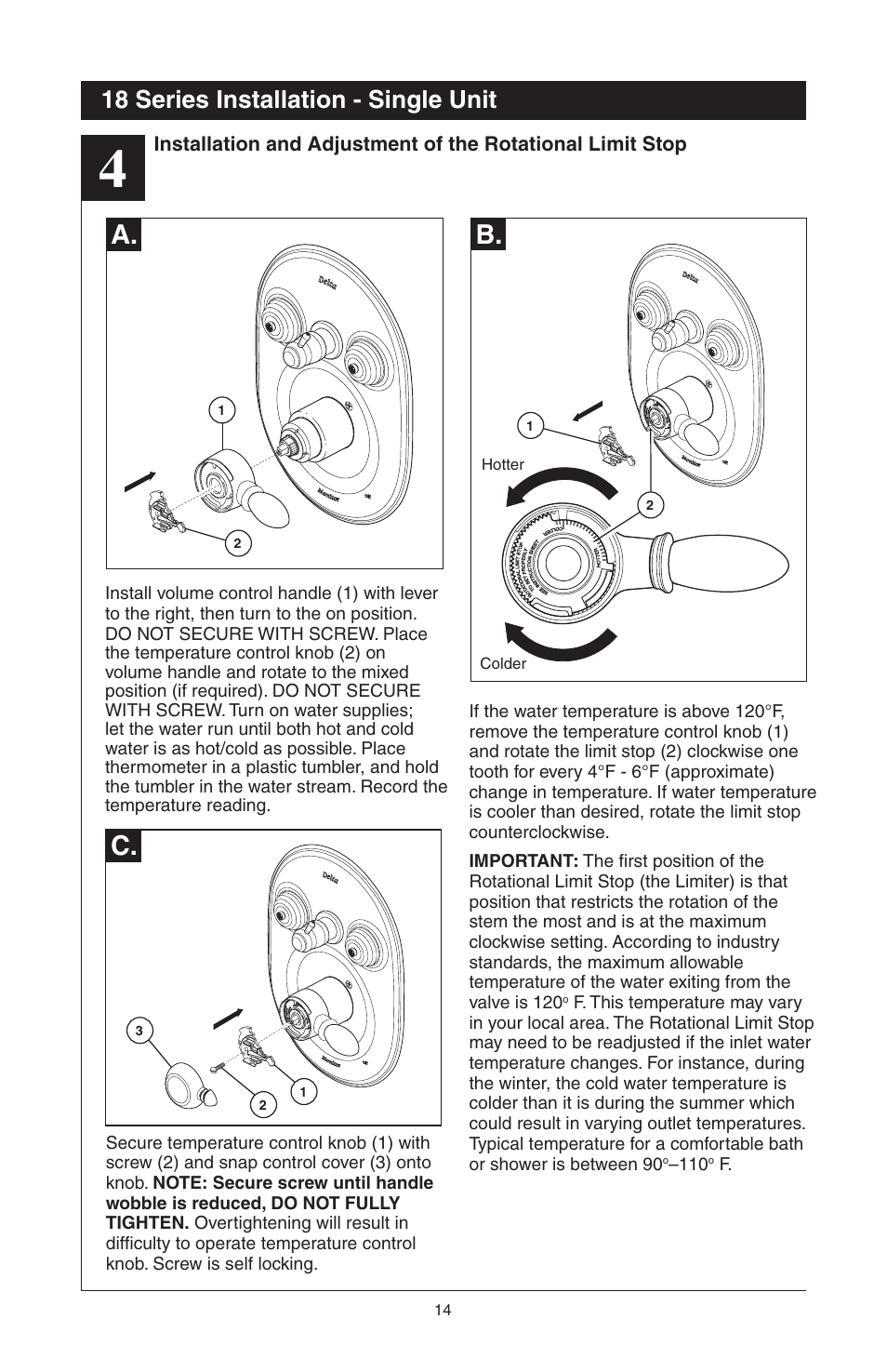 C. a. b, 18 series installation - single unit | Delta 48313 User Manual | Page 16 / 78