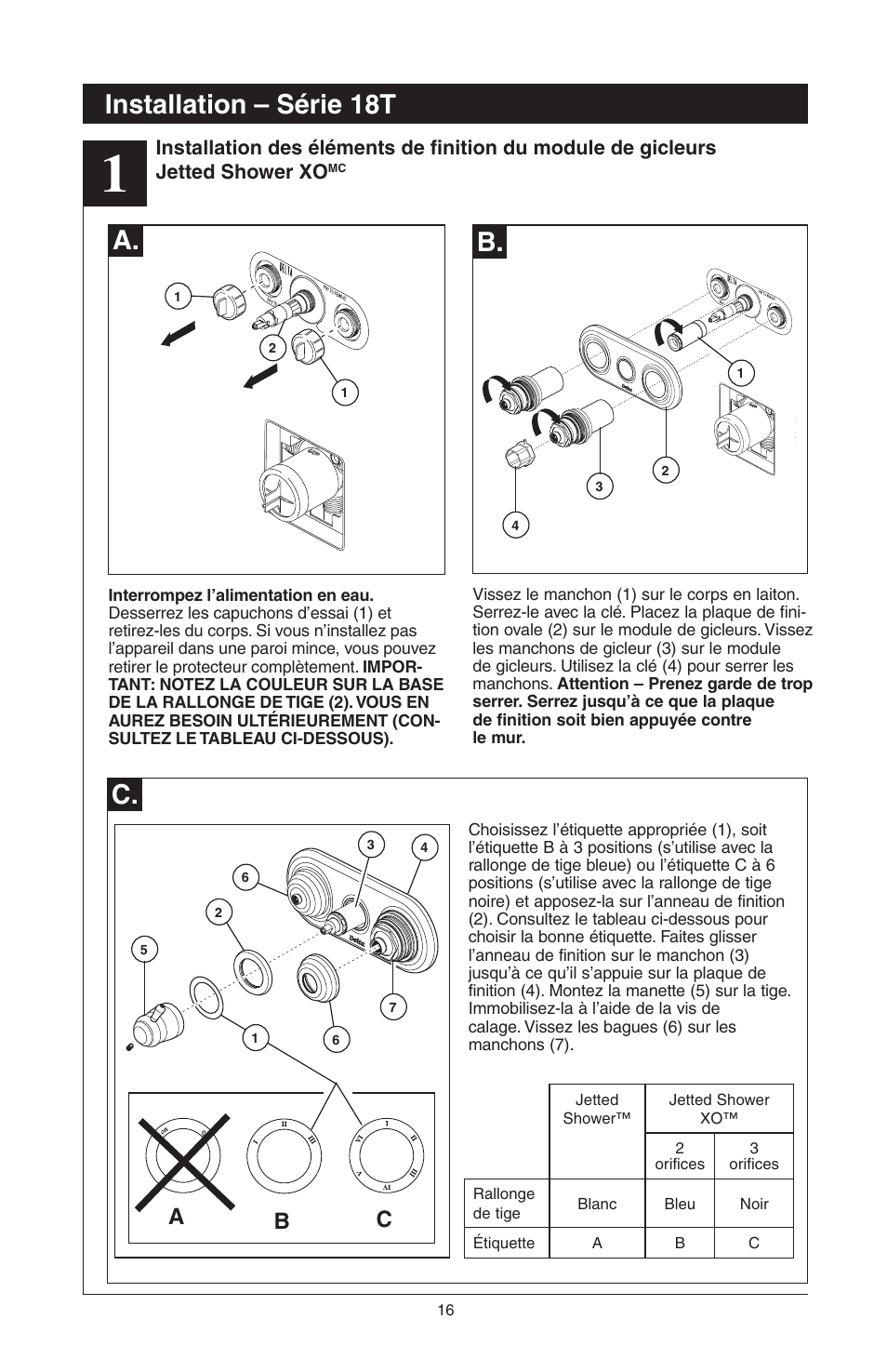 Installation – série 18t b, Ab c | Delta 48313 User Manual | Page 62 / 78