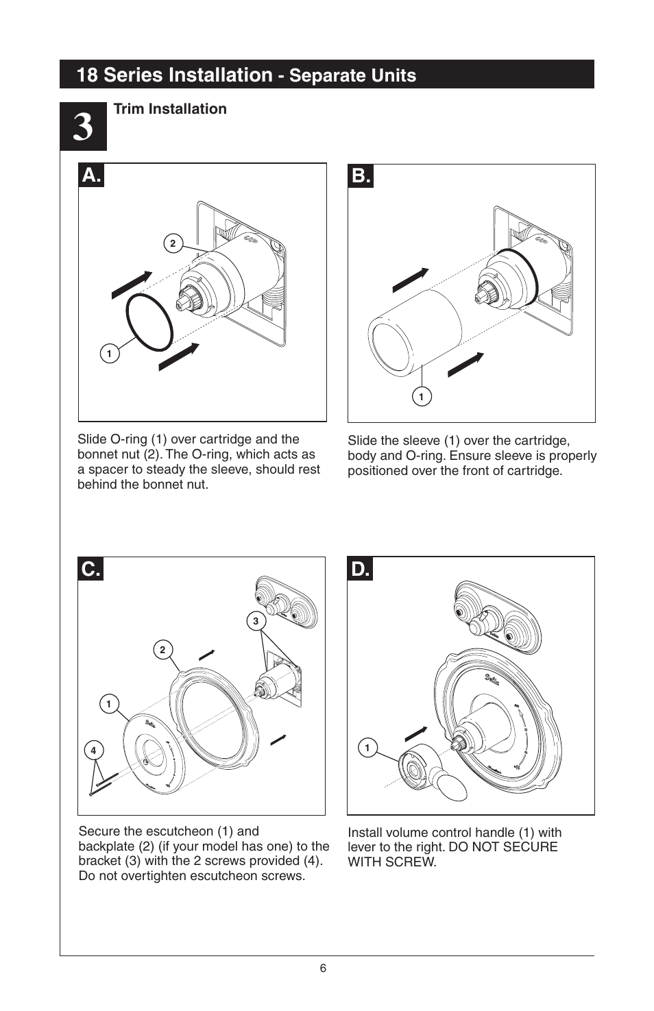 C. d. a. b, 18 series installation, Separate units | Delta 48313 User Manual | Page 8 / 78