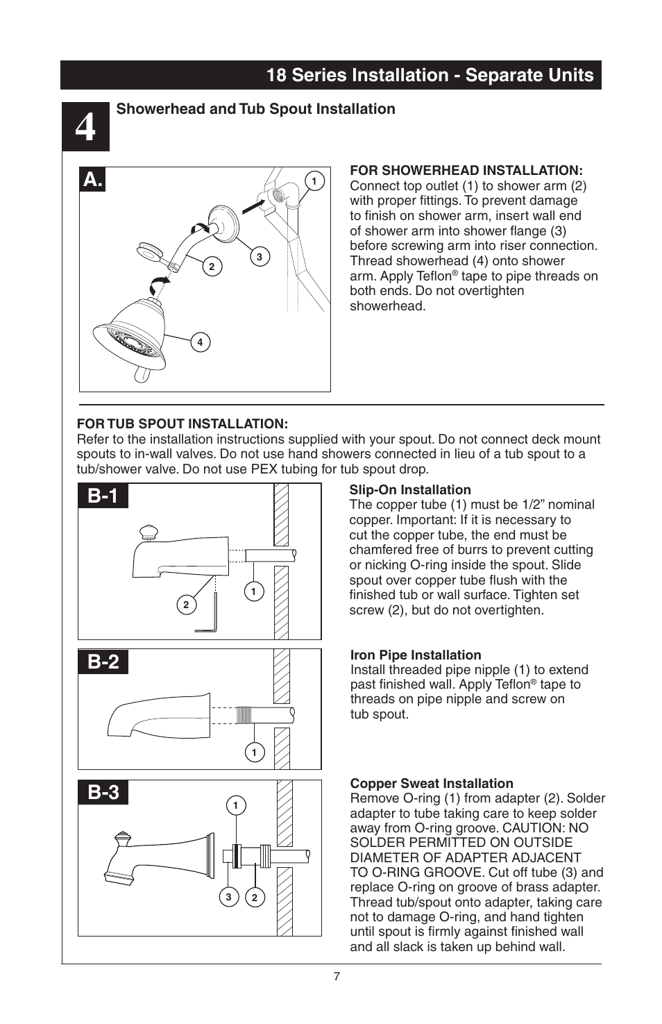 B-1 b-2 b-3, 18 series installation - separate units | Delta 48313 User Manual | Page 9 / 78