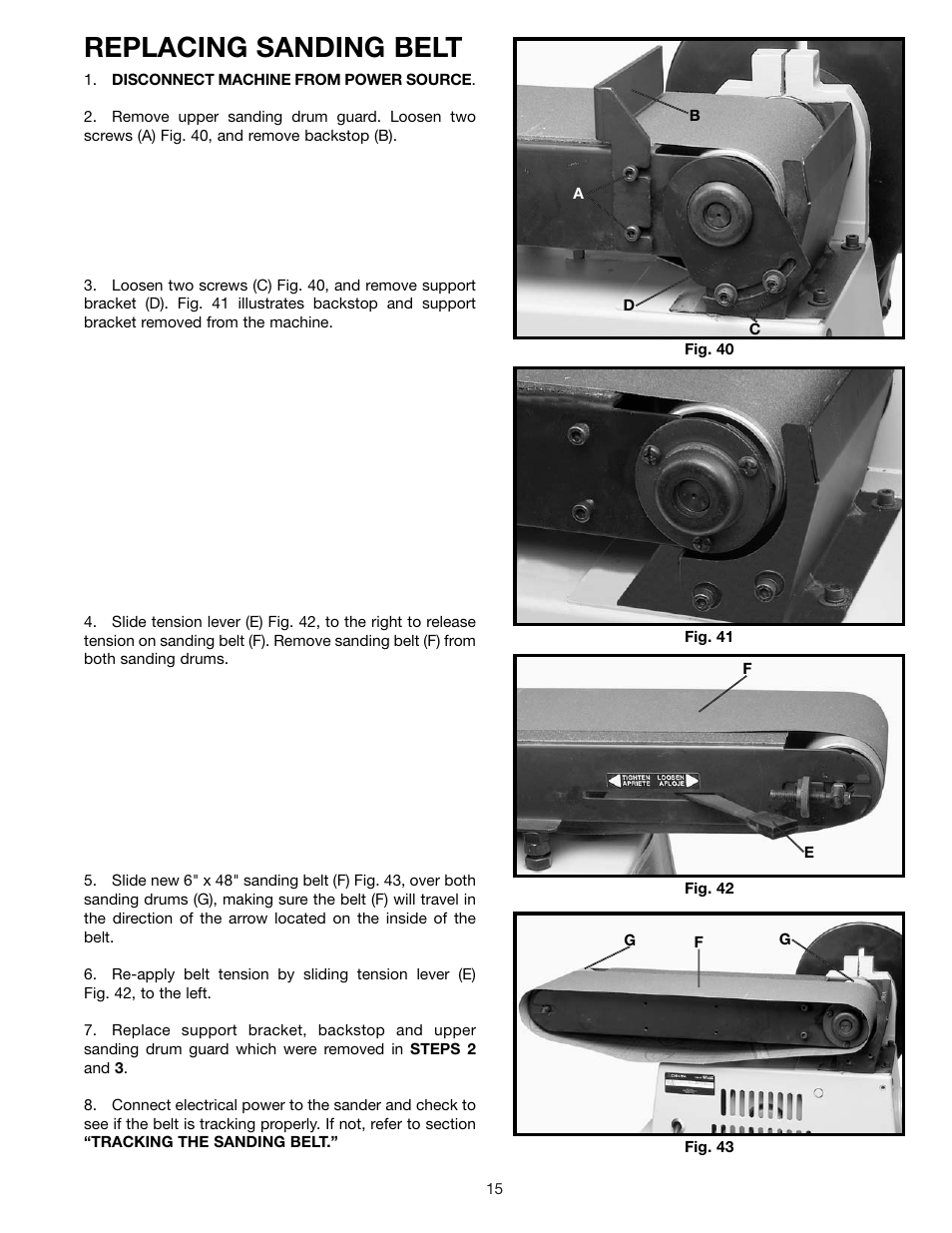 Replacing sanding belt | Delta 31-695 User Manual | Page 15 / 20