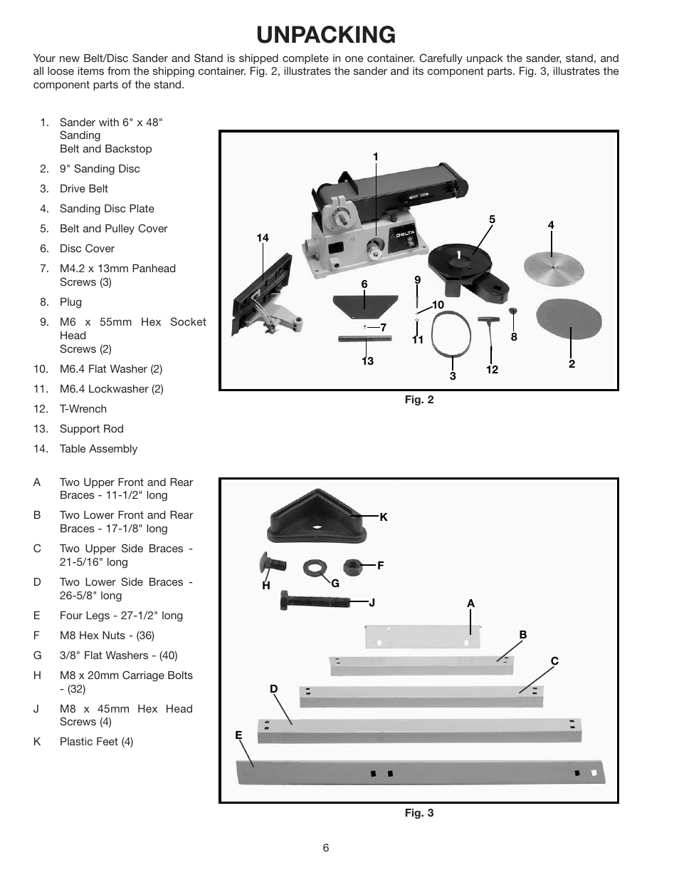 Unpacking | Delta 31-695 User Manual | Page 6 / 20