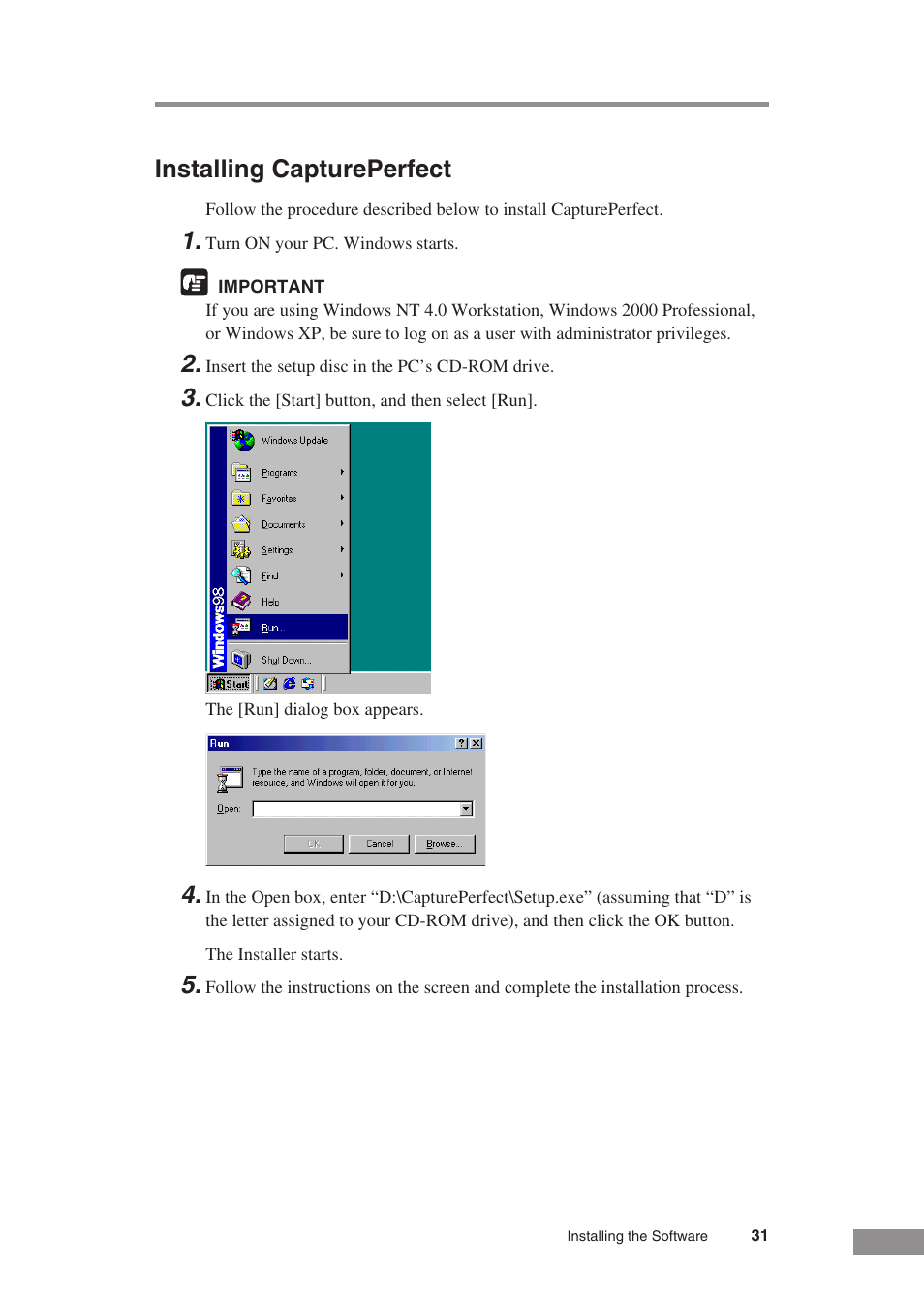 Installing captureperfect | Canon DR-5010C User Manual | Page 33 / 96