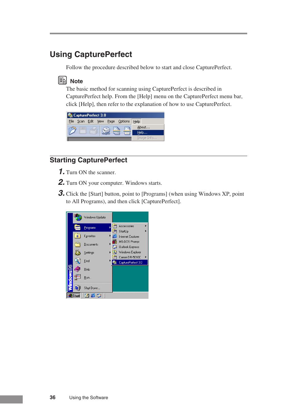 Using captureperfect | Canon DR-5010C User Manual | Page 38 / 96