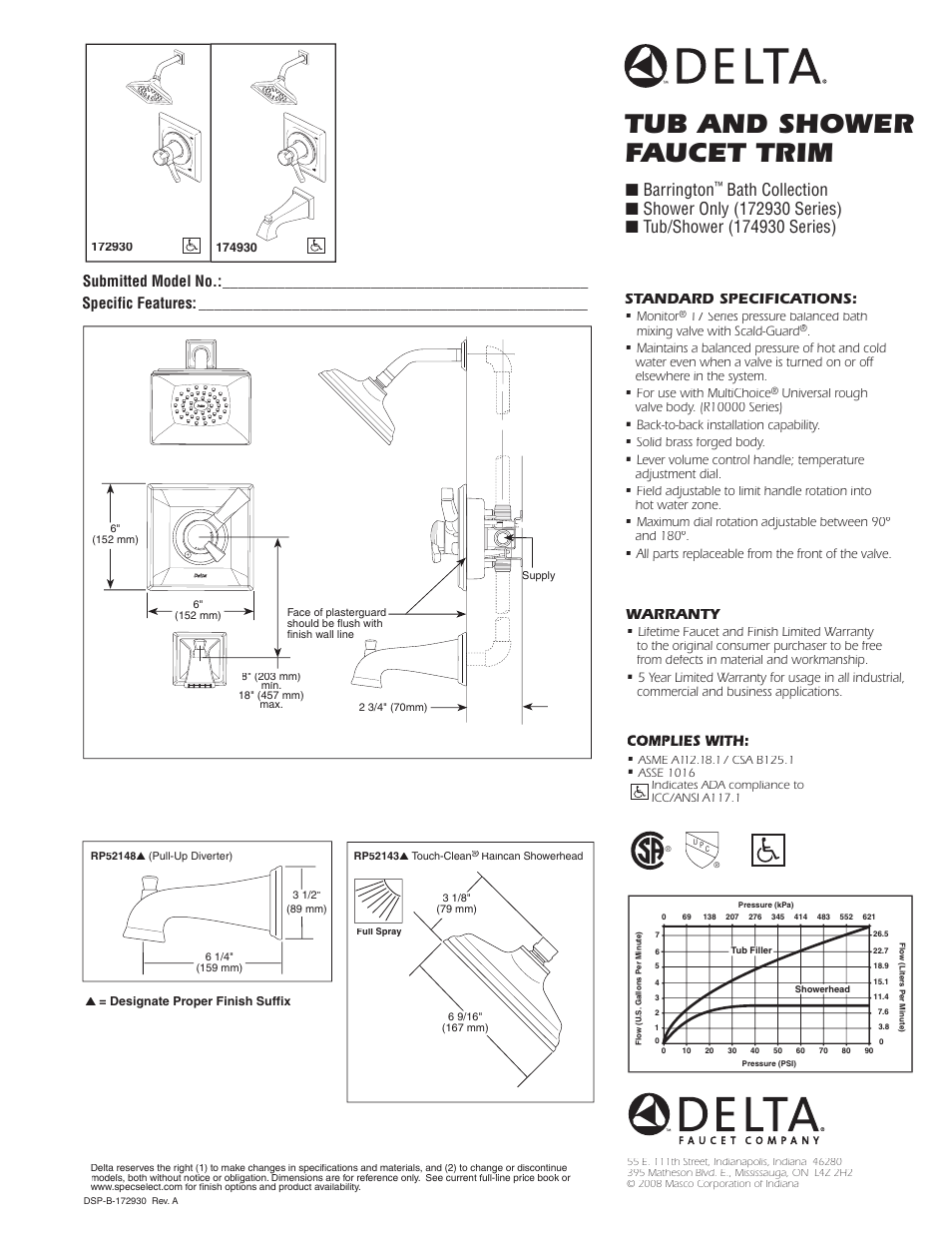 Delta 174930 Series User Manual | 1 page