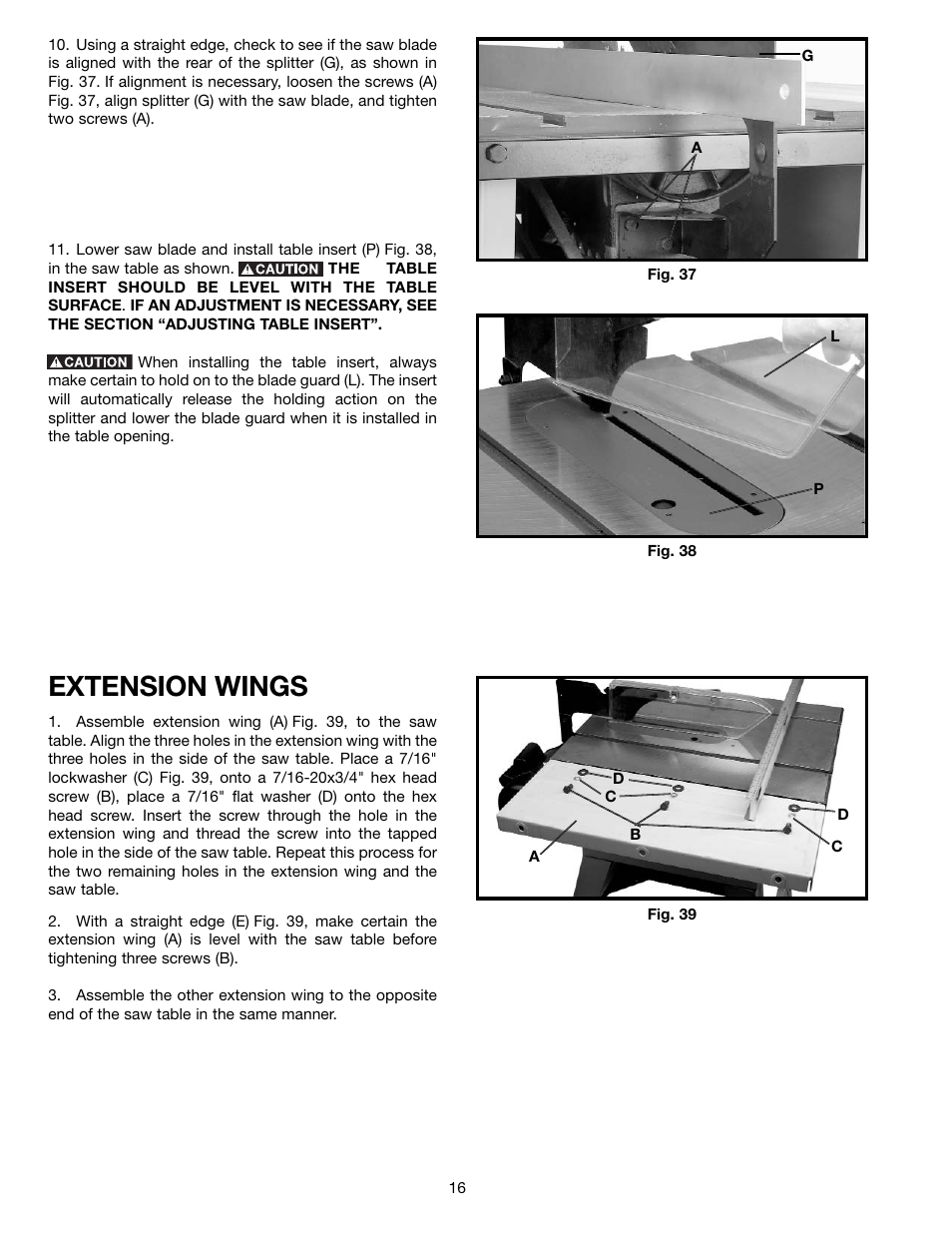 Extension wings | Delta 36-650 User Manual | Page 16 / 32