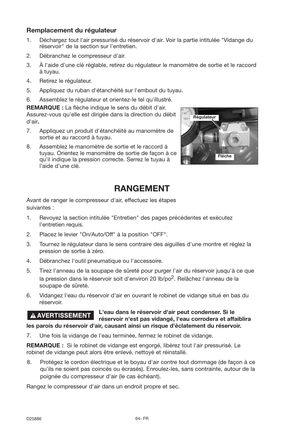 Rangement | Delta D25886 User Manual | Page 64 / 72