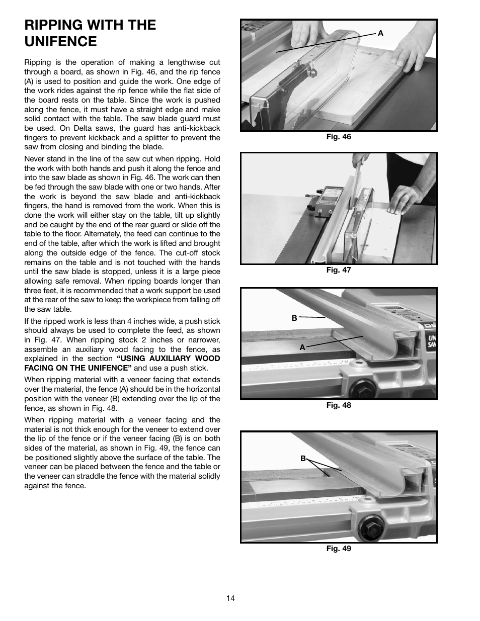 Ripping with the unifence | Delta 36-902 User Manual | Page 14 / 20