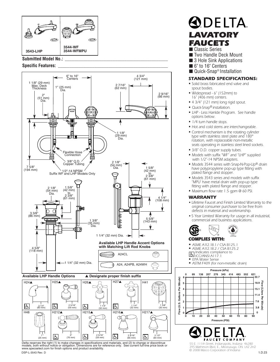 Delta 3544-WF User Manual | 1 page