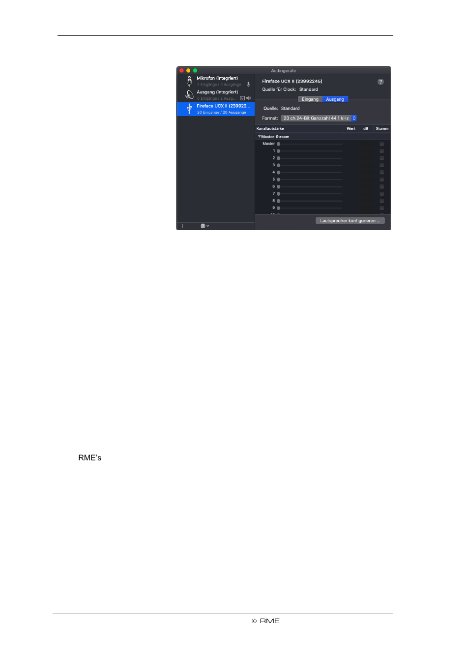 Supported inputs and outputs | RME Fireface UCX II 40-Channel USB-B Audio/MIDI Interface User Manual | Page 96 / 122