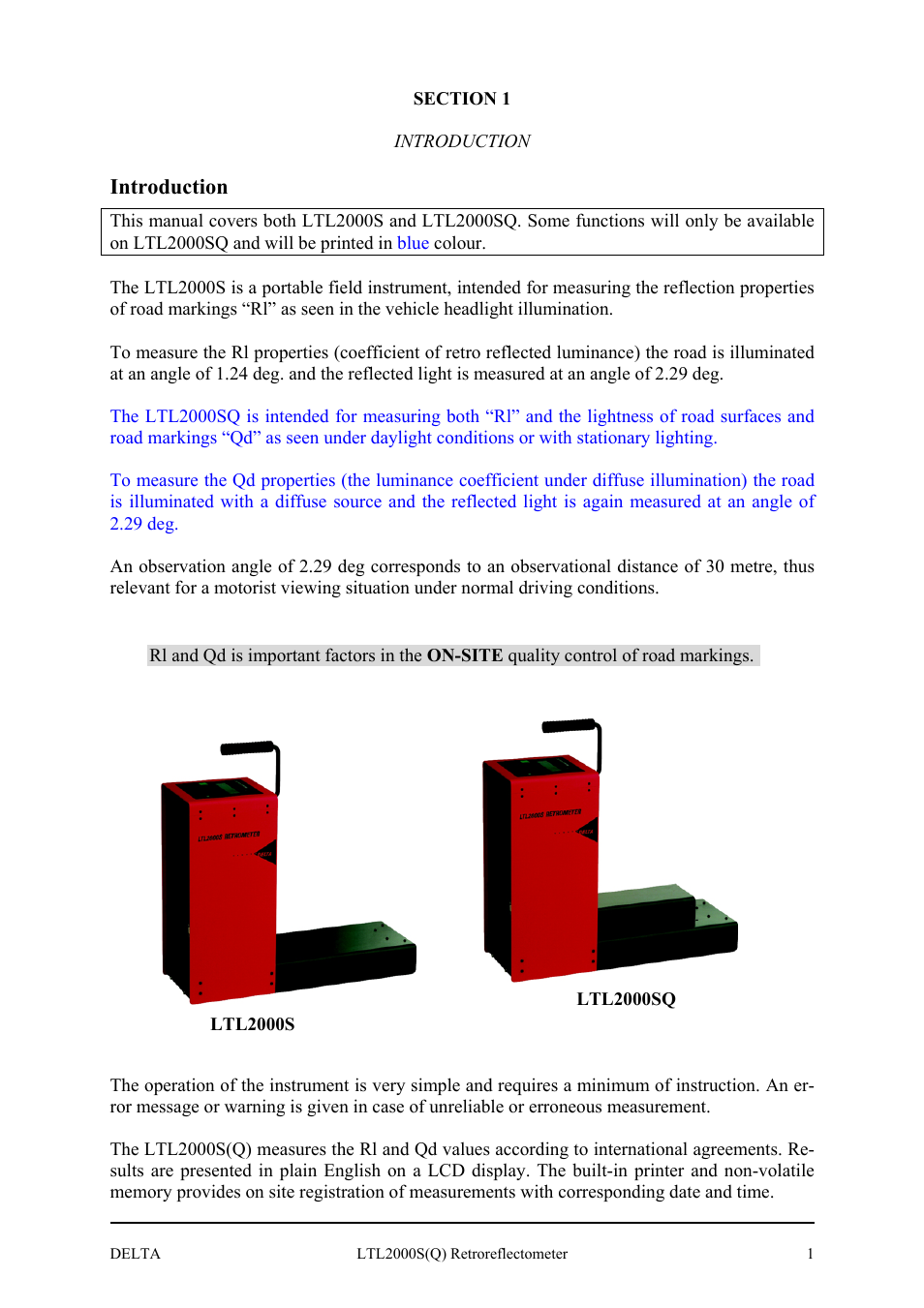 Introduction | Delta LTL2000S User Manual | Page 5 / 45