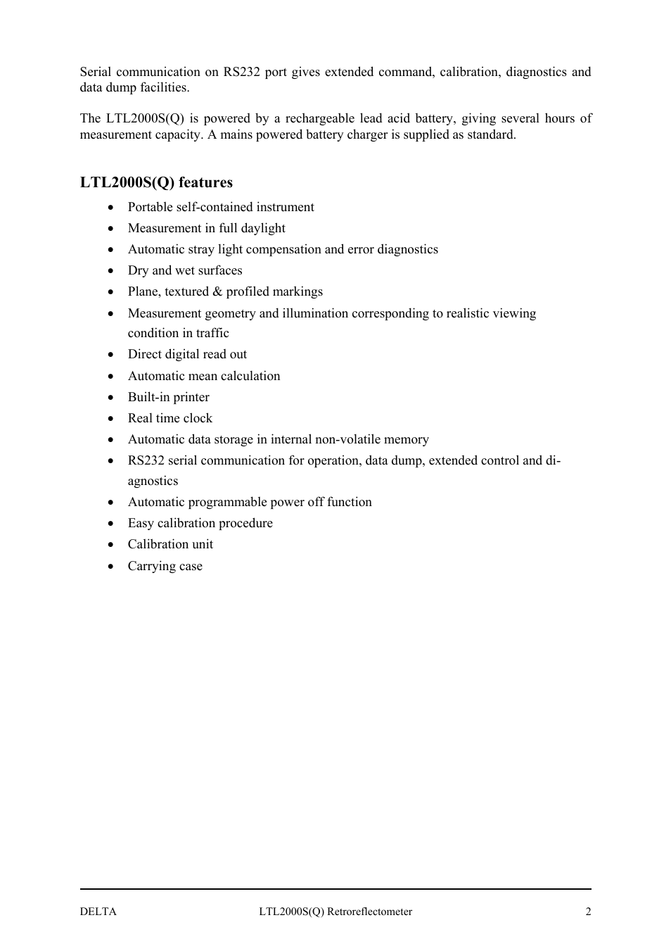 Ltl2000s(q) features | Delta LTL2000S User Manual | Page 6 / 45