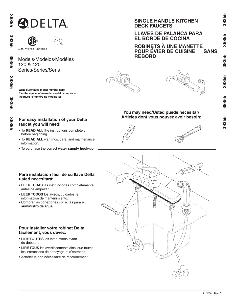 Delta 420 Series User Manual | 6 pages