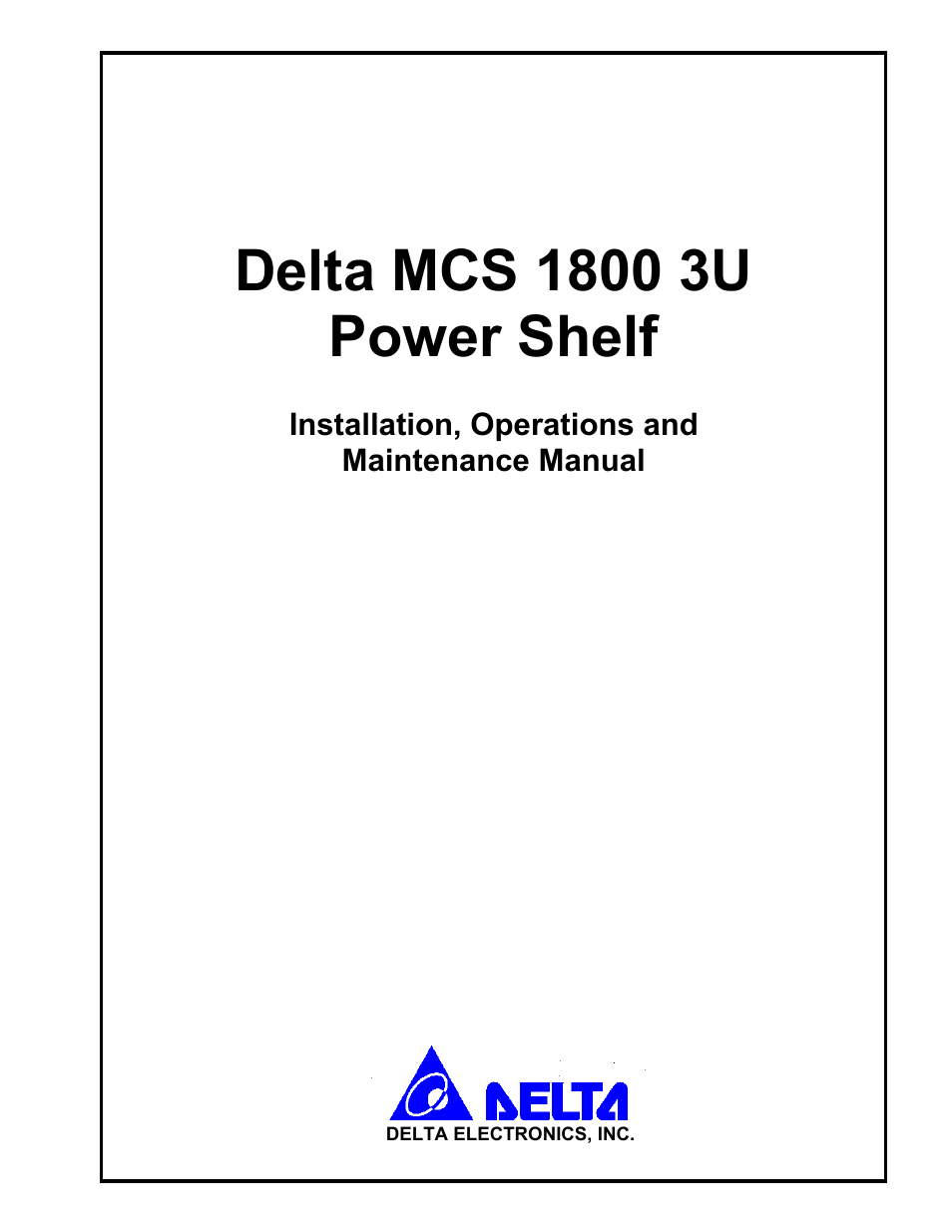 Delta MCS-1800 User Manual | Page 2 / 57