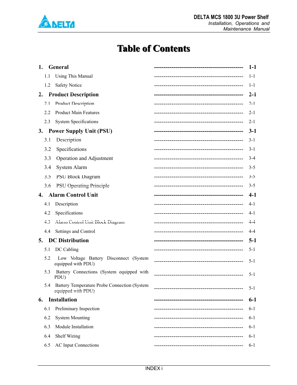 Delta MCS-1800 User Manual | Page 3 / 57