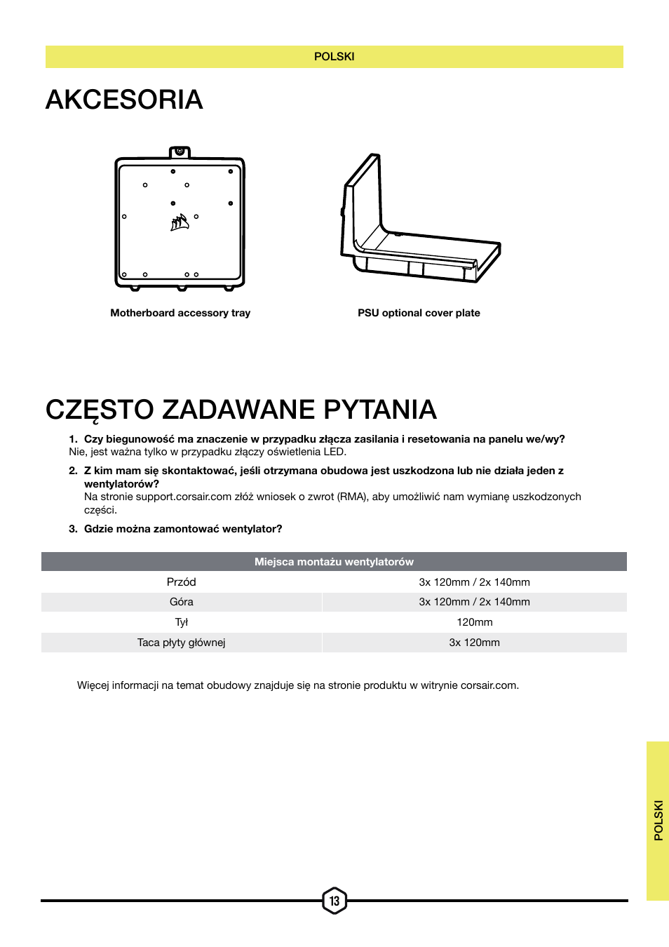 Akcesoria często zadawane pytania | Corsair iCUE 5000T Mid Tower Desktop Case (Black) User Manual | Page 105 / 145