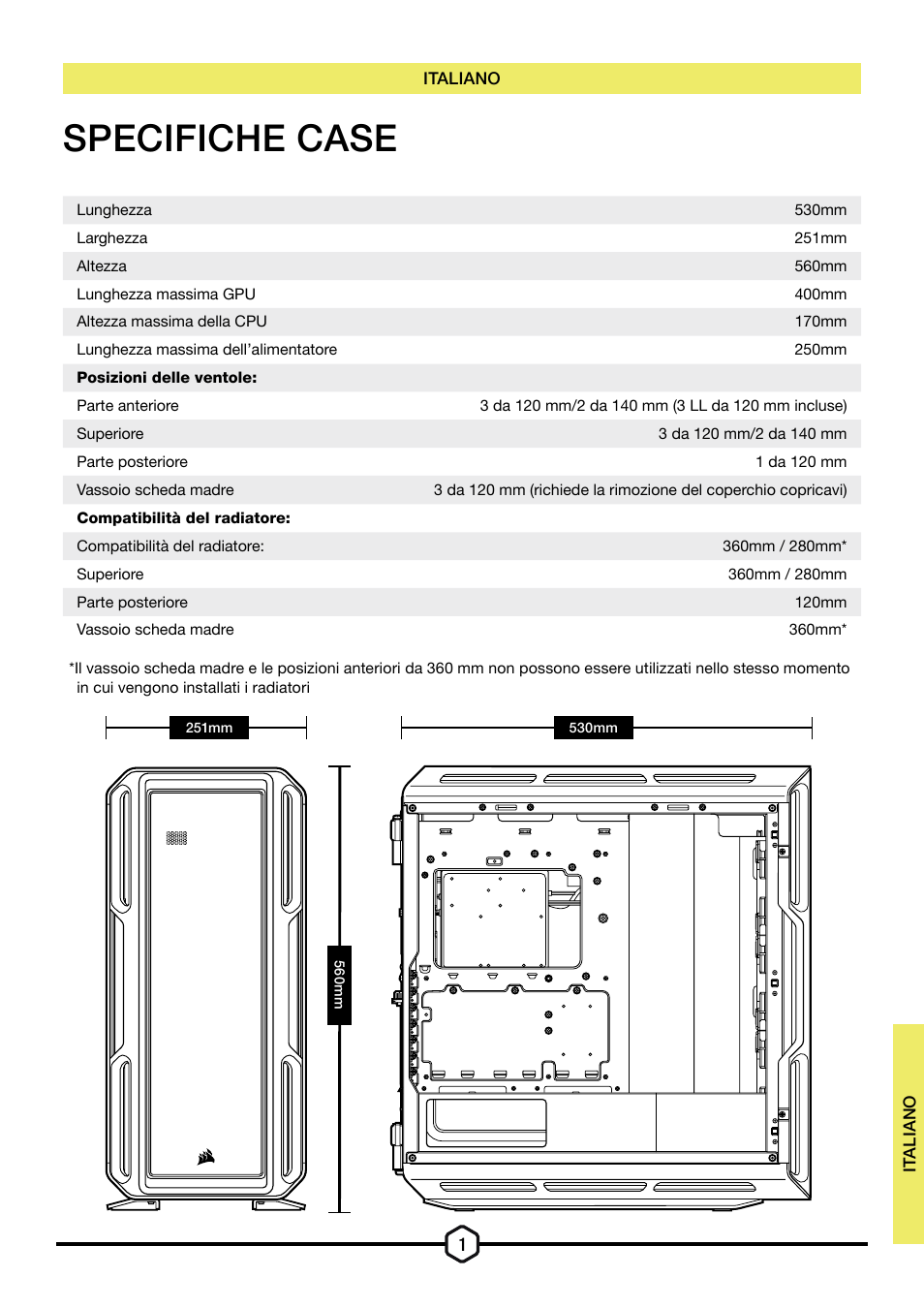 Specifiche case | Corsair iCUE 5000T Mid Tower Desktop Case (Black) User Manual | Page 54 / 145