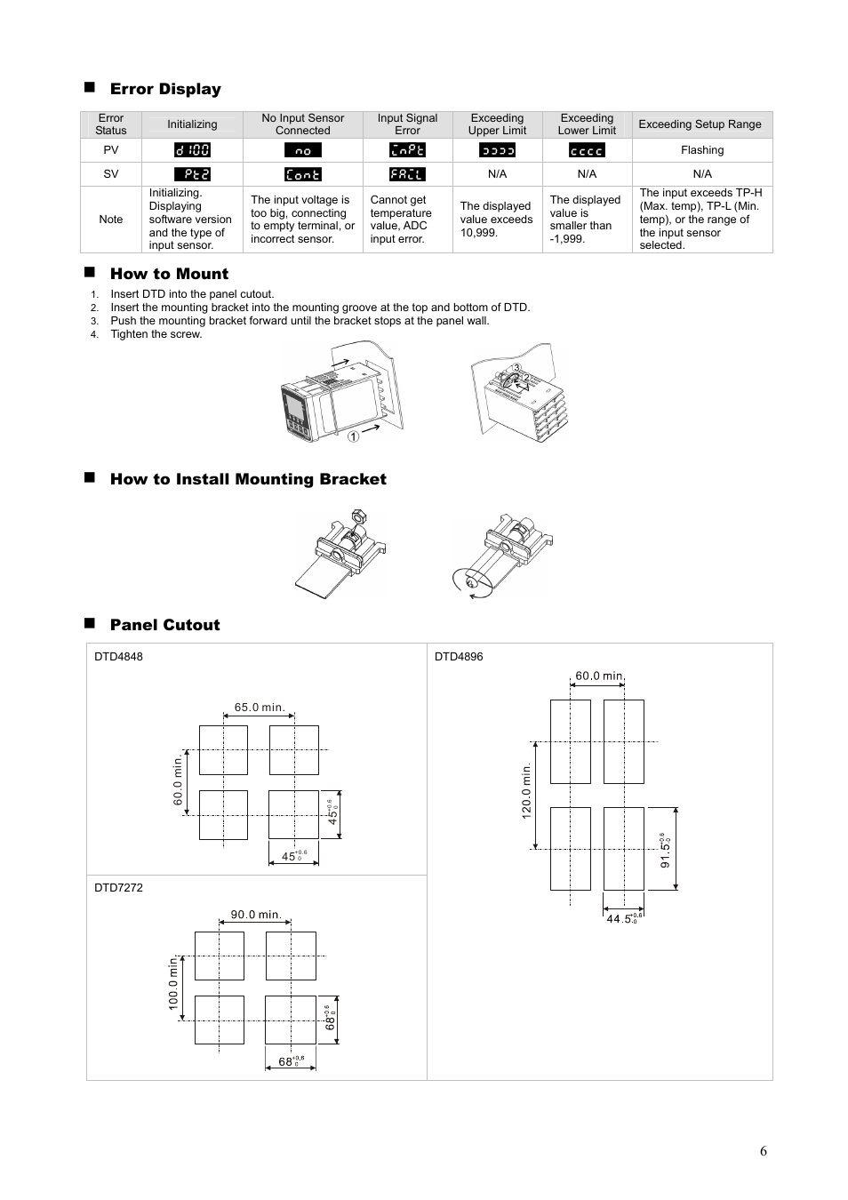 Delta Temperature Controller DTD Series User Manual | Page 6 / 7