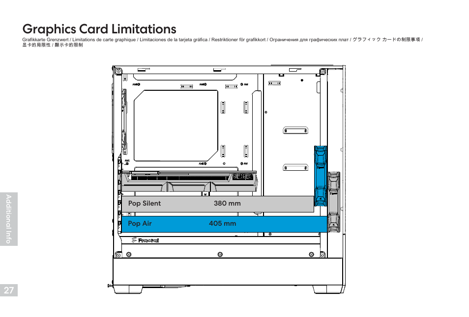 Graphics card limitations | Fractal Design Pop Air Mid-Tower Case (Black with Tempered Glass Window) User Manual | Page 28 / 36
