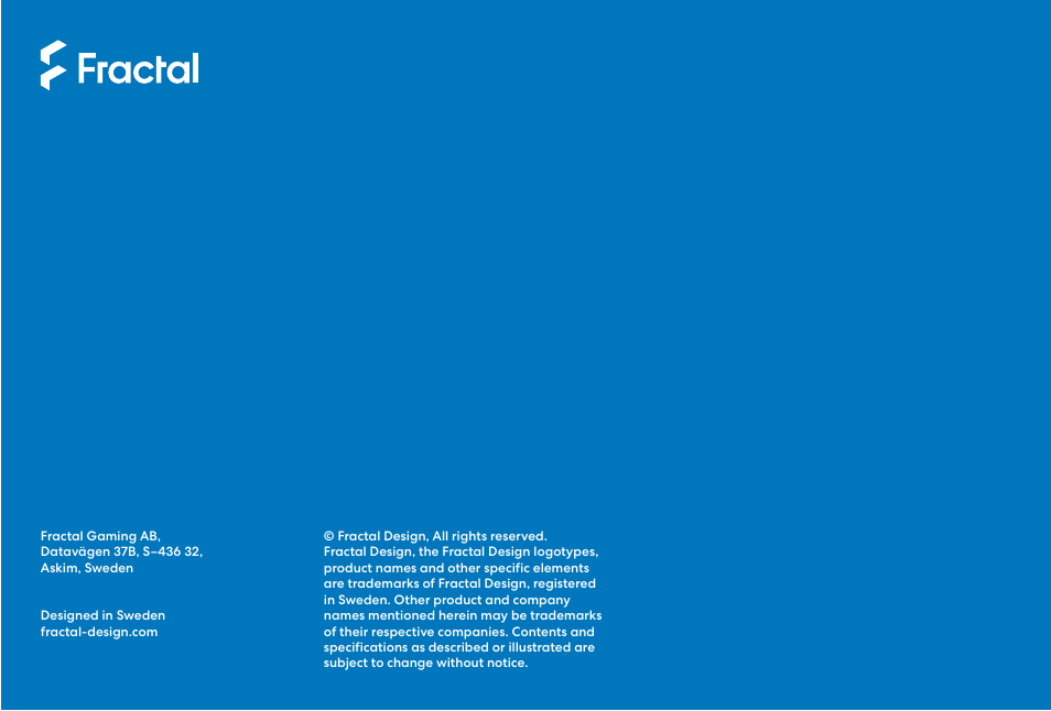 Fractal Design Pop Air Mid-Tower Case (Black with Tempered Glass Window) User Manual | Page 36 / 36