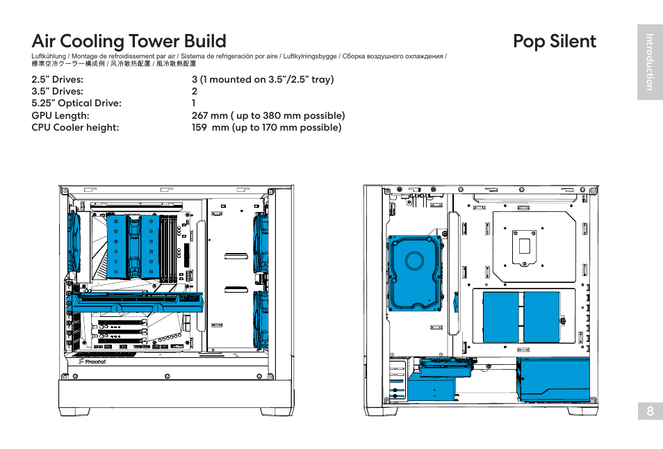 Air cooling tower build pop silent | Fractal Design Pop Air Mid-Tower Case (Black with Tempered Glass Window) User Manual | Page 9 / 36