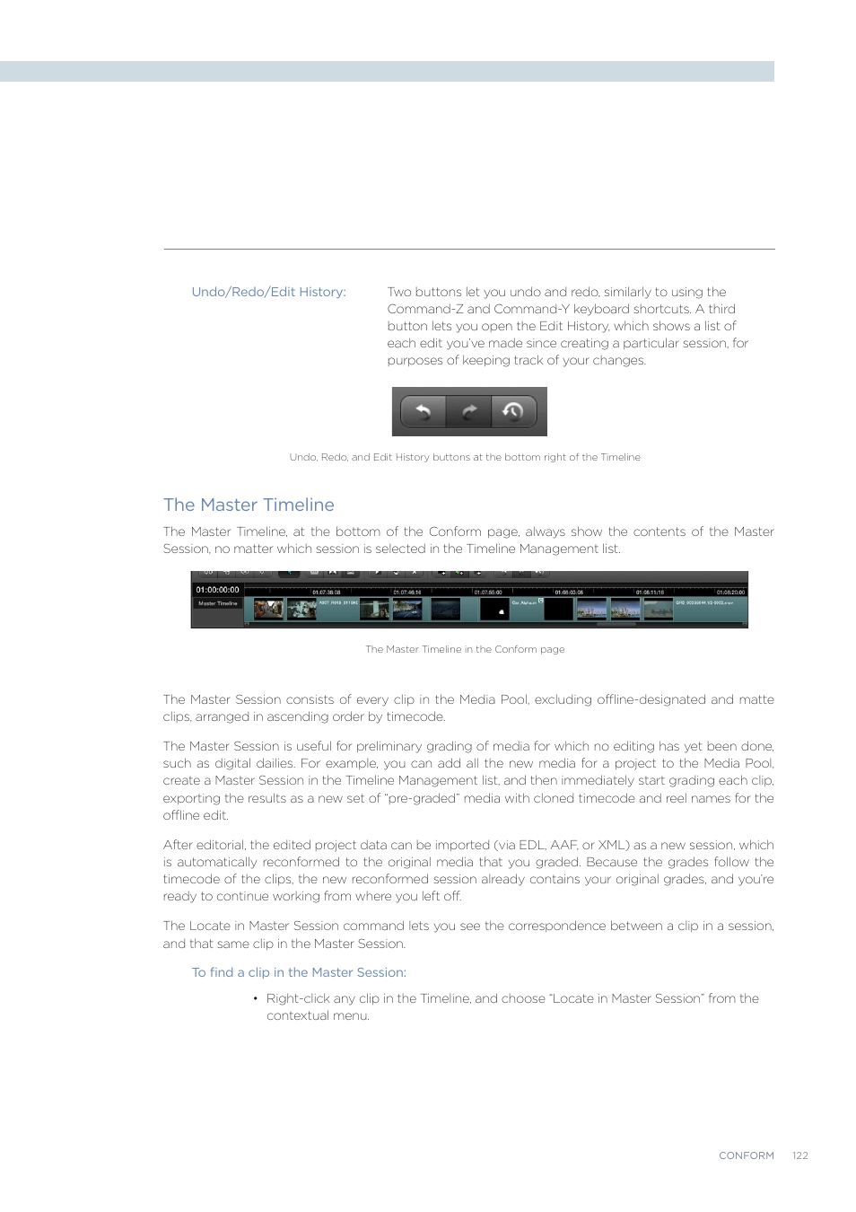 The master timeline | Blackmagic Design DaVinci Resolve Advanced Panel User Manual | Page 122 / 435